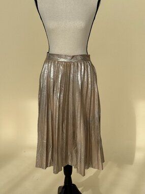 Brushed Gold Pleated Skirt | Anthropologie | Maeve